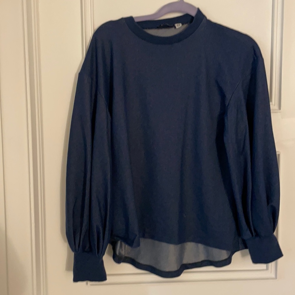 Stretchy denim blouse sleeve long sleeve shirt